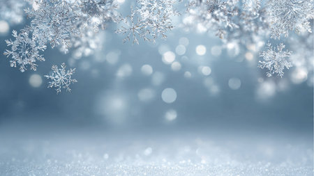A gentle winter backdrop filled with soft light, bokeh, and snowflakes.