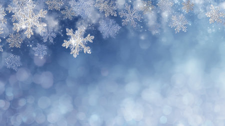 A veiled winter gradient adorned with gentle snow shapes.
