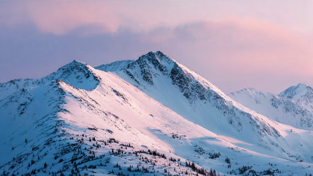 The perfect mix of crisp air and soft dawn tones creates a harmonious winter image.