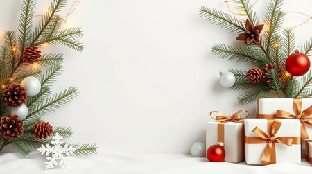 A traditional winter frame with frosted tones.の写真素材