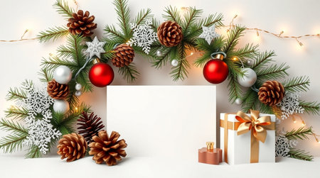 A luxurious frame featuring elegant holiday dの写真素材