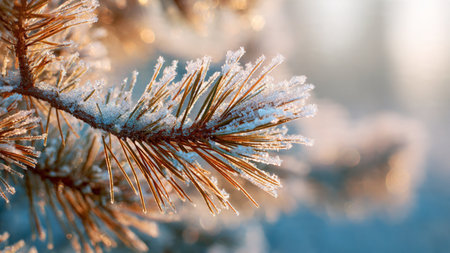 The branches of a tree in hoarfrost close-upの写真素材