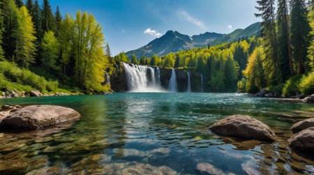 High mountain pass with breathtaking views.の写真素材