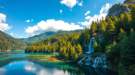 A quiet path through dense forest, perfect for a peaceful 4K nature backdrop.の写真素材