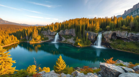 Sun rays breaking through mountain clouds.の写真素材