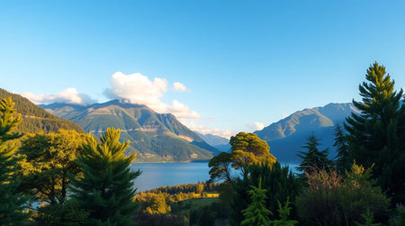 High mountain pass with breathtaking views.の写真素材