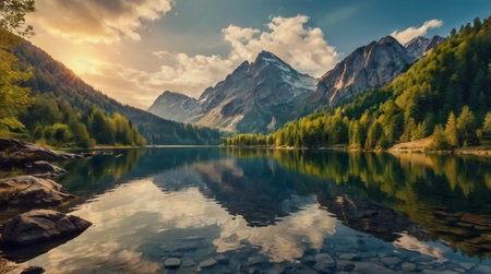 Clean coastal scenery at early morning.の写真素材