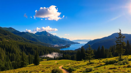 Simple and relaxing natural scenery background.の写真素材