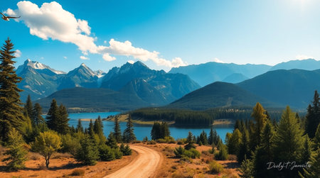 Light snowfall covering untouched wilderness.の写真素材