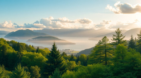 Powerful storm clouds over natural landscapes.の写真素材