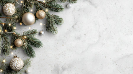Clean minimalist Christmas background designed for text placement.の写真素材