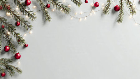 Minimalist holiday background with modern festive elements.
