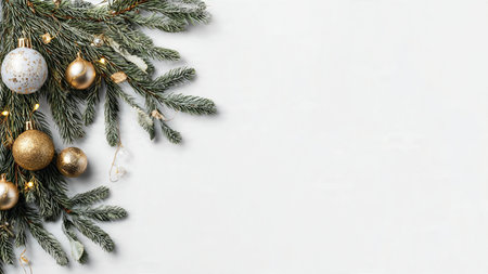 Clean minimalist Christmas background designed for text placement.の写真素材
