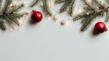 Minimalist holiday background with modern festive elements.