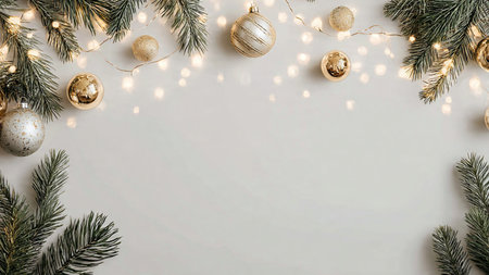 High-resolution minimalist Christmas background with warm festive lights.