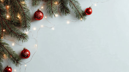 High-resolution minimalist Christmas background with warm lighting and copy space.の写真素材
