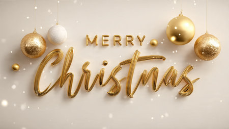 Refined champagne-gold text balanced with creamy ivory holiday dの写真素材