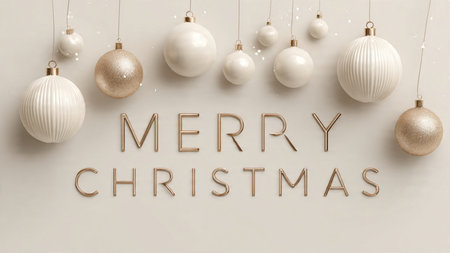 Distinct green text with gold detailing for luxury holiday identity.の写真素材