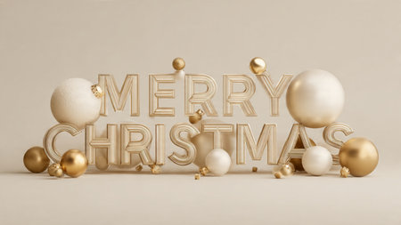 Midnight blue Merry Christmas typography on a refined silver-lit background.の写真素材