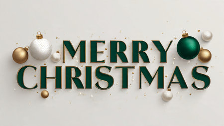 Midnight blue Merry Christmas typography with falling silver light effects.の写真素材