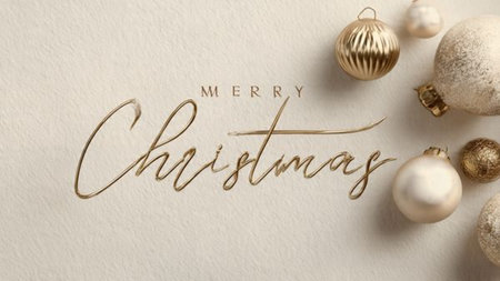 Soft silver typography with subtle blue frost accents, delivering a gentle and luxurious Christmas mood.の写真素材
