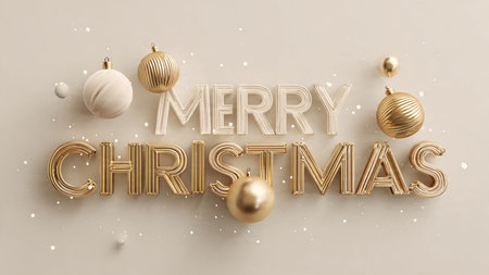 Luxurious gold details layered over emerald Christmas lettering.