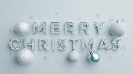 Midnight blue lettering with silver highlights against a smooth gradient background.の写真素材