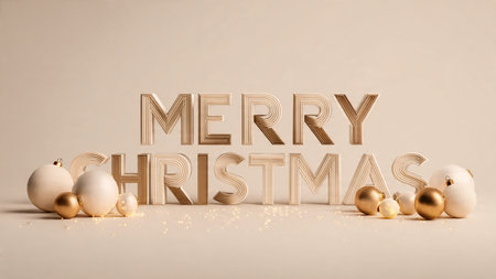 Elegant gold text placed on a smooth ivory canvas with warm lighting.の写真素材