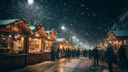 Christmas market in the old town of Moscow.の写真素材