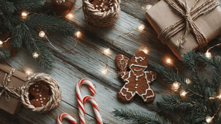 Clean winter Christmas background showcasing pure white snow textures and soft illumination.の写真素材