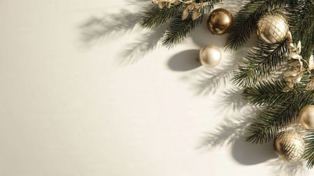 Winter Christmas background with pure white snow and soft lighting.の写真素材