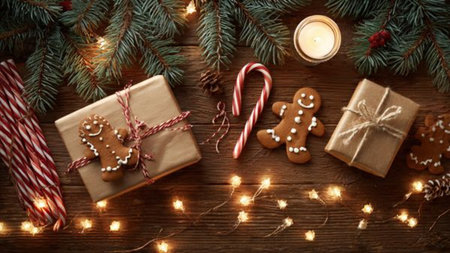 Simple and clean Christmas background designed for text and typography.の写真素材