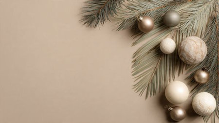Winter luxury Christmas background with silver frost accents.の写真素材