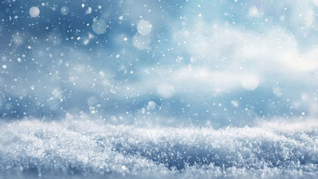 Abstract winter background with glowing festive highlights.の写真素材