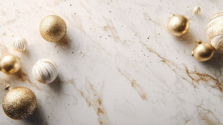 Ivory-toned Christmas background with subtle gold accents and elegant simplicity.の写真素材