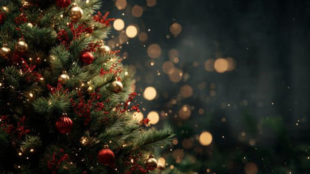 Contemporary Christmas background using neutral palette and minimalist composition.の写真素材