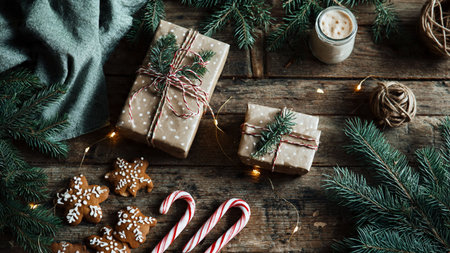 Winter luxury background with silver ornaments and icy frost textures.の写真素材