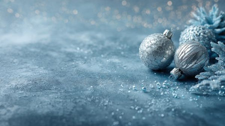 Contemporary beige Christmas background with minimalist style.の写真素材