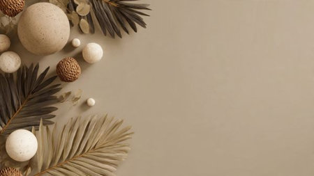 Clean and modern holiday background with cool blue winter tones.の写真素材