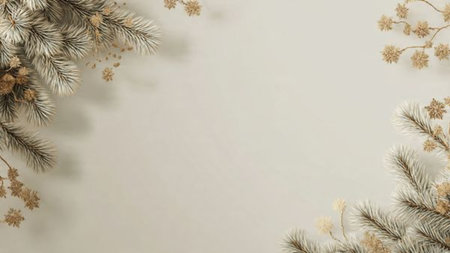 Gentle winter Christmas background with falling snow.の写真素材