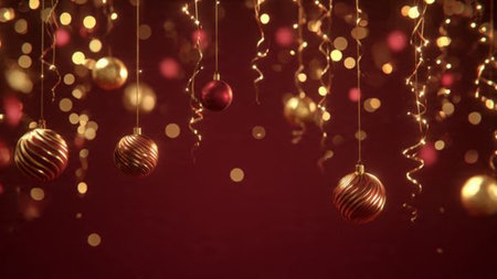 Peaceful snowy Christmas background with soft illumination.の写真素材