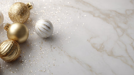 Contemporary Christmas background combining neutral tones and clean design.の写真素材