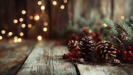 Holiday background showcasing decorative Christmas tree lights.の写真素材