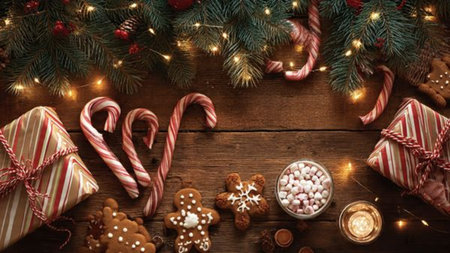 Elegant silver-toned Christmas background with winter feel.の写真素材