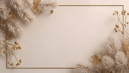 Elegant neutral Christmas background ideal for marketing visuals.の写真素材