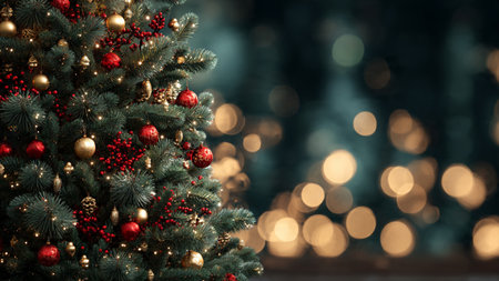 Refined red Christmas background with a premium festive atmosphere.の写真素材