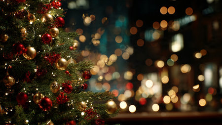 Clean Scandinavian-inspired Christmas scene with beige colors and natural elements.の写真素材