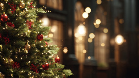 Clean modern Christmas background with neutral tones.の写真素材