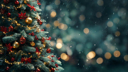 Abstract holiday background with warm golden glow.の写真素材