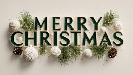 Elegant Merry Christmas typography designed for premium greeting cards.